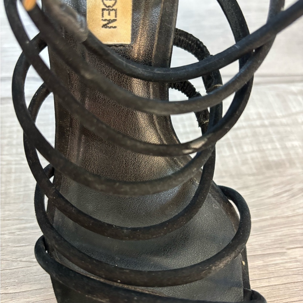 Steve Madden Black Multi-Strap Heels - Picture 7 of 7